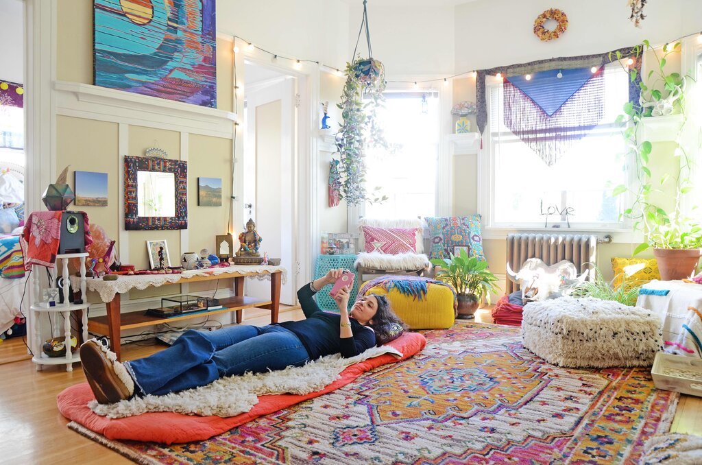 A room in hippie style