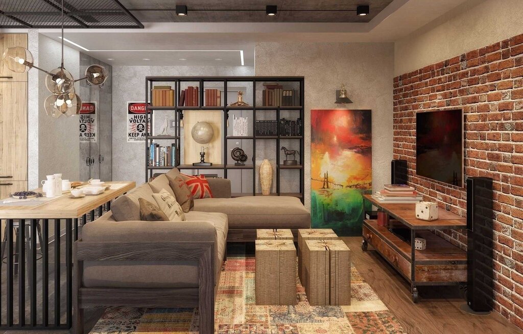 A loft-style room