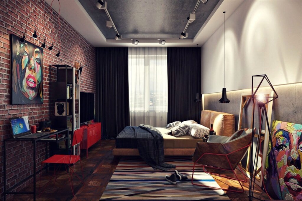 A loft-style room for a girl