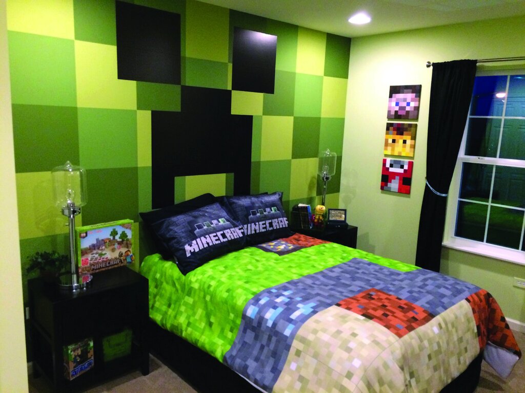 A room in Minecraft style