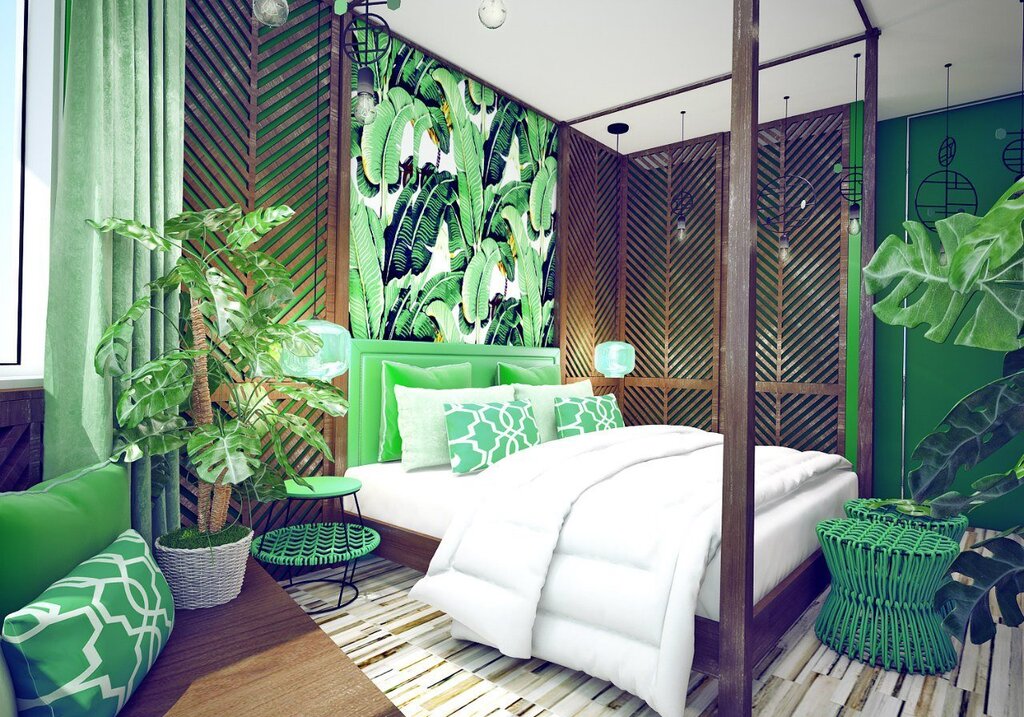 A room in a tropical style