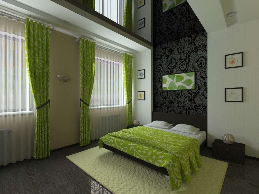 A room in green tones