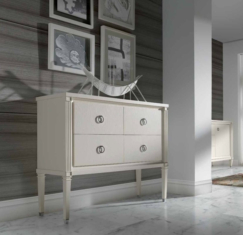 A chest of drawers on legs for the hallway