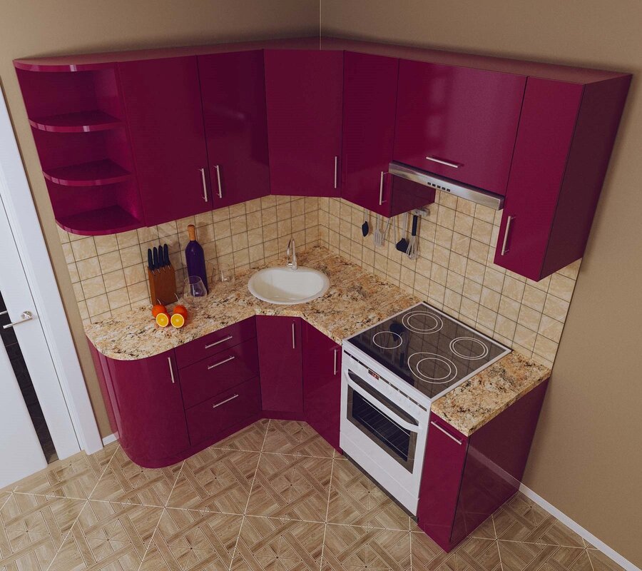 Compact corner kitchen