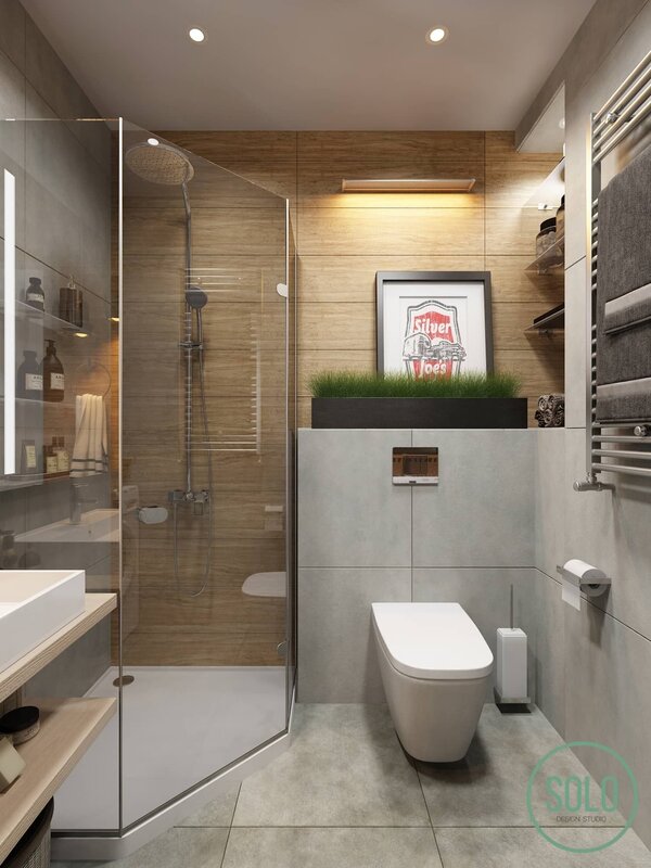 Compact bathroom with a shower