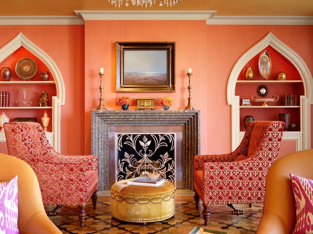 Coral color in the interior