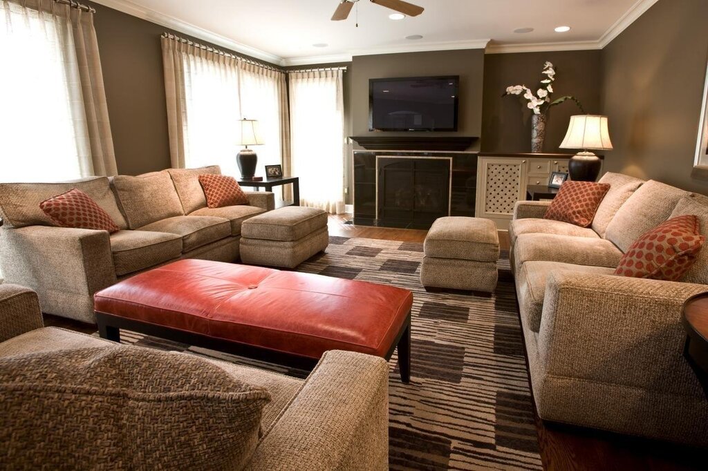 Brown living room