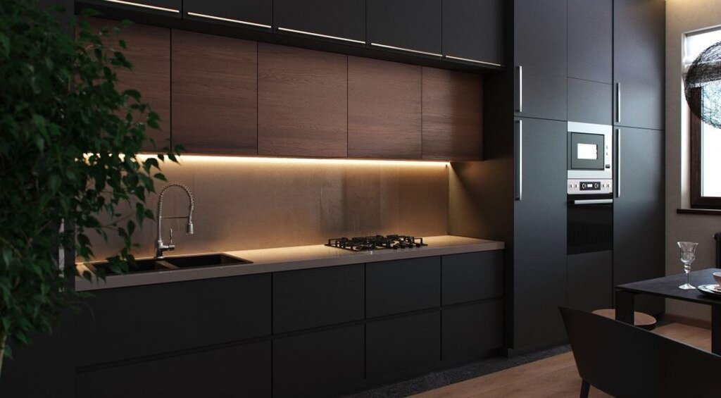 Brown matte kitchen