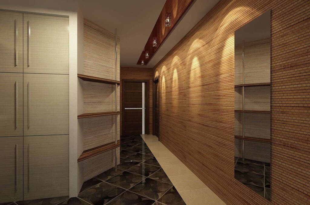 A corridor made of laminate