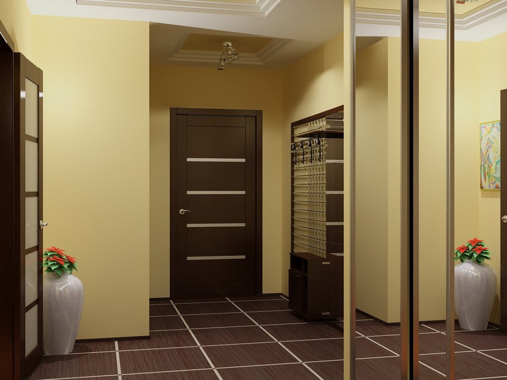 A corridor with doors to rooms