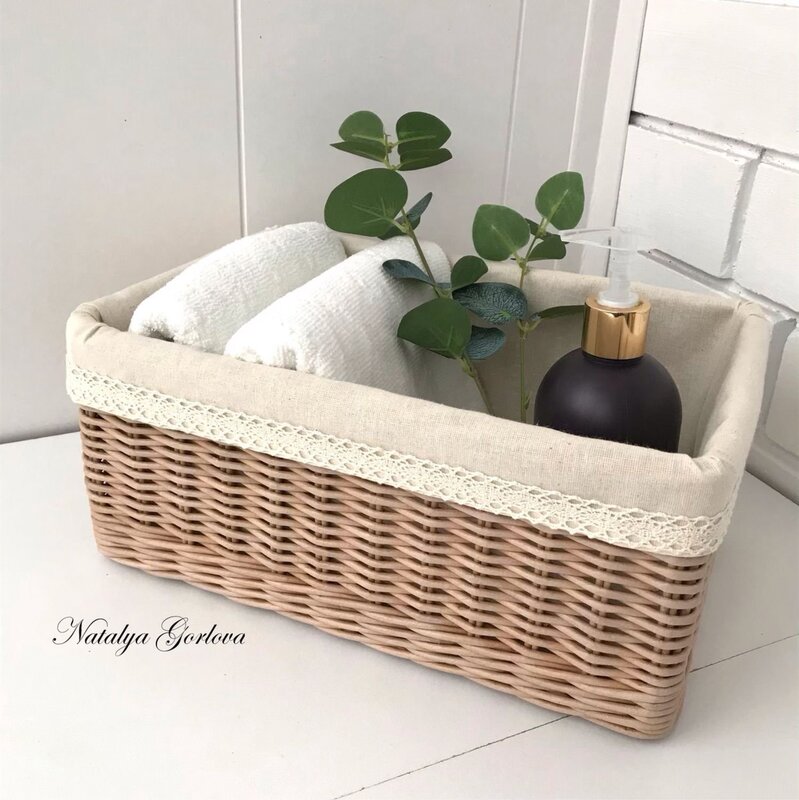 Storage baskets for the bathroom