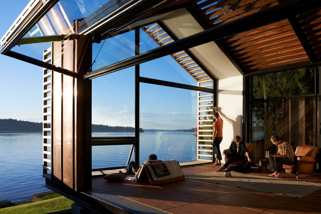 Cottage with panoramic windows