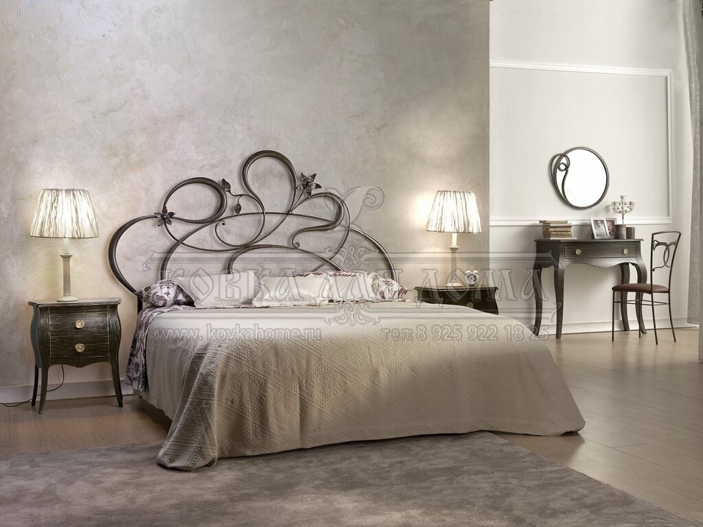 Wrought iron furniture for the bedroom