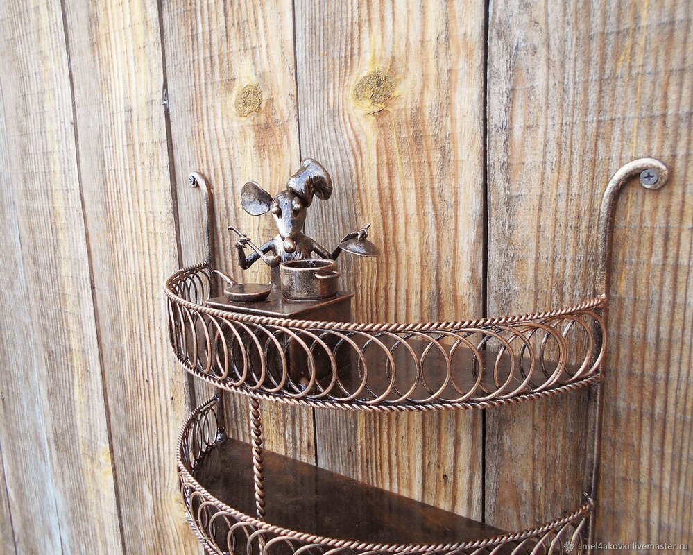 Wrought iron shelf for the bathroom