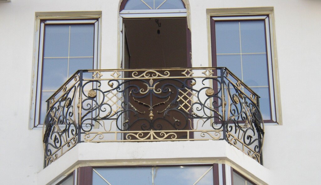 Wrought iron balconies