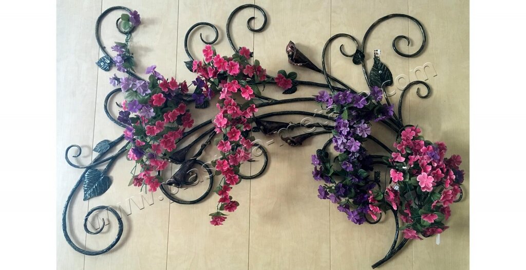 Wrought iron wall flower stands