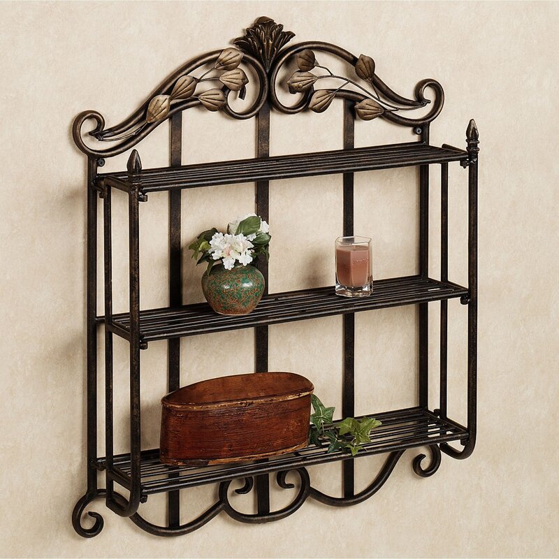 Wrought iron shelves