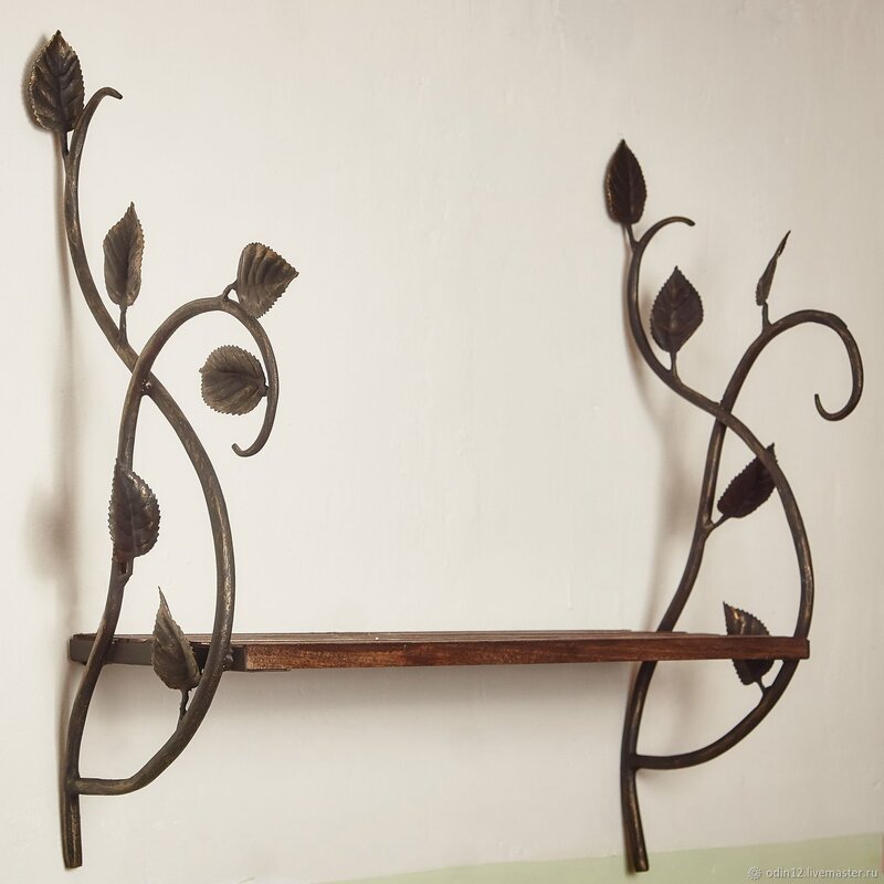 Wrought iron shelves for the wall