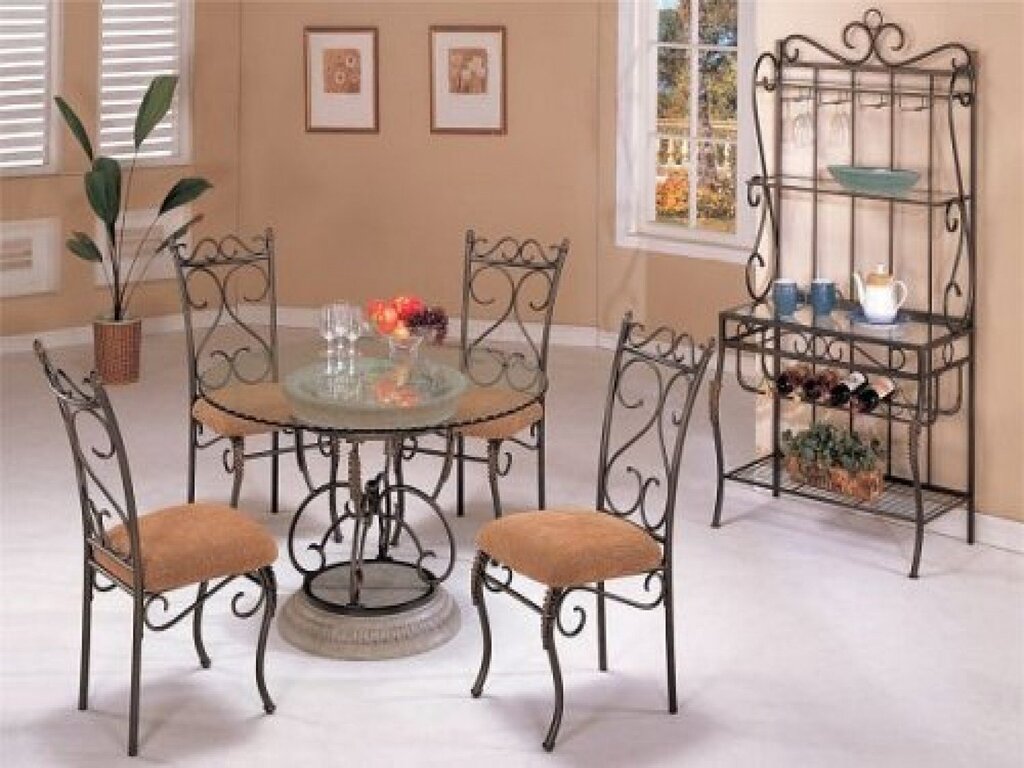 Wrought iron furniture in the interior