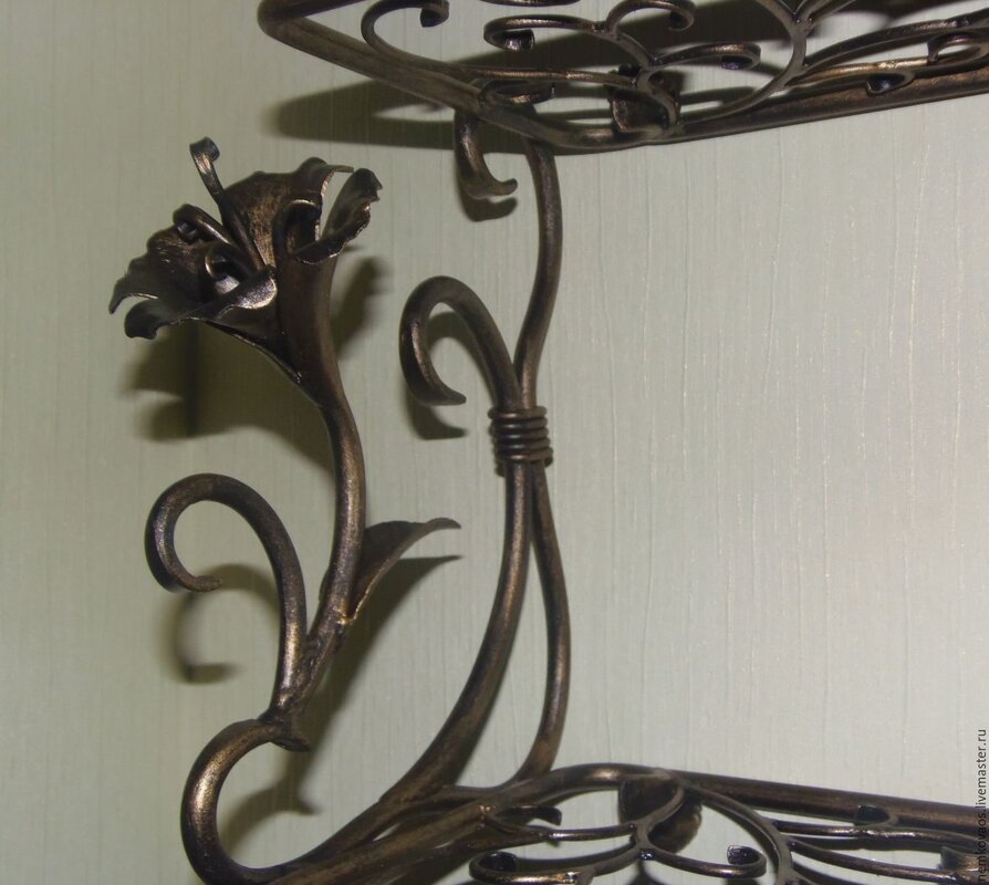 Wrought iron shelf for the wall 31 фото