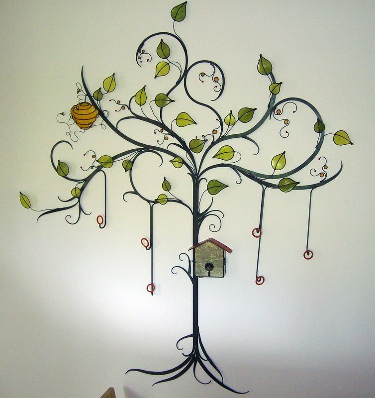 Wrought iron tree on the wall