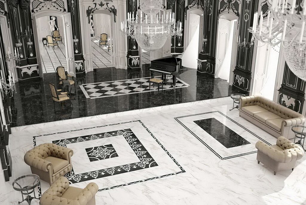 Marble-patterned carpet