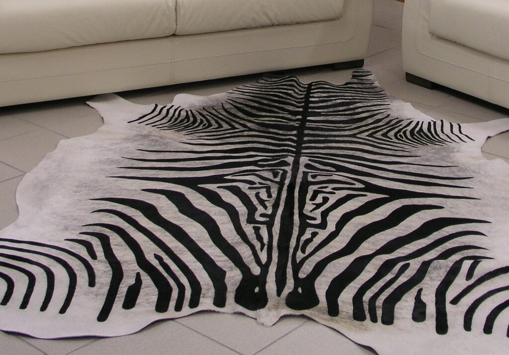 Zebra-print rug