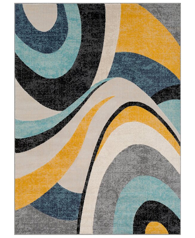 A carpet with an abstract pattern