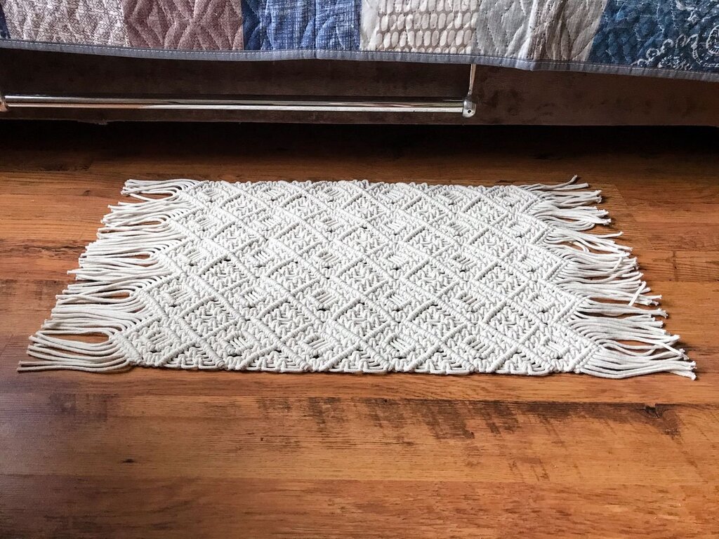 A macrame rug