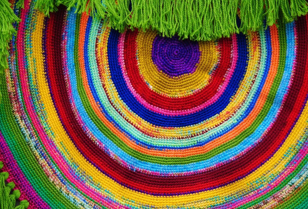 A rug made from yarn scraps 42 фото