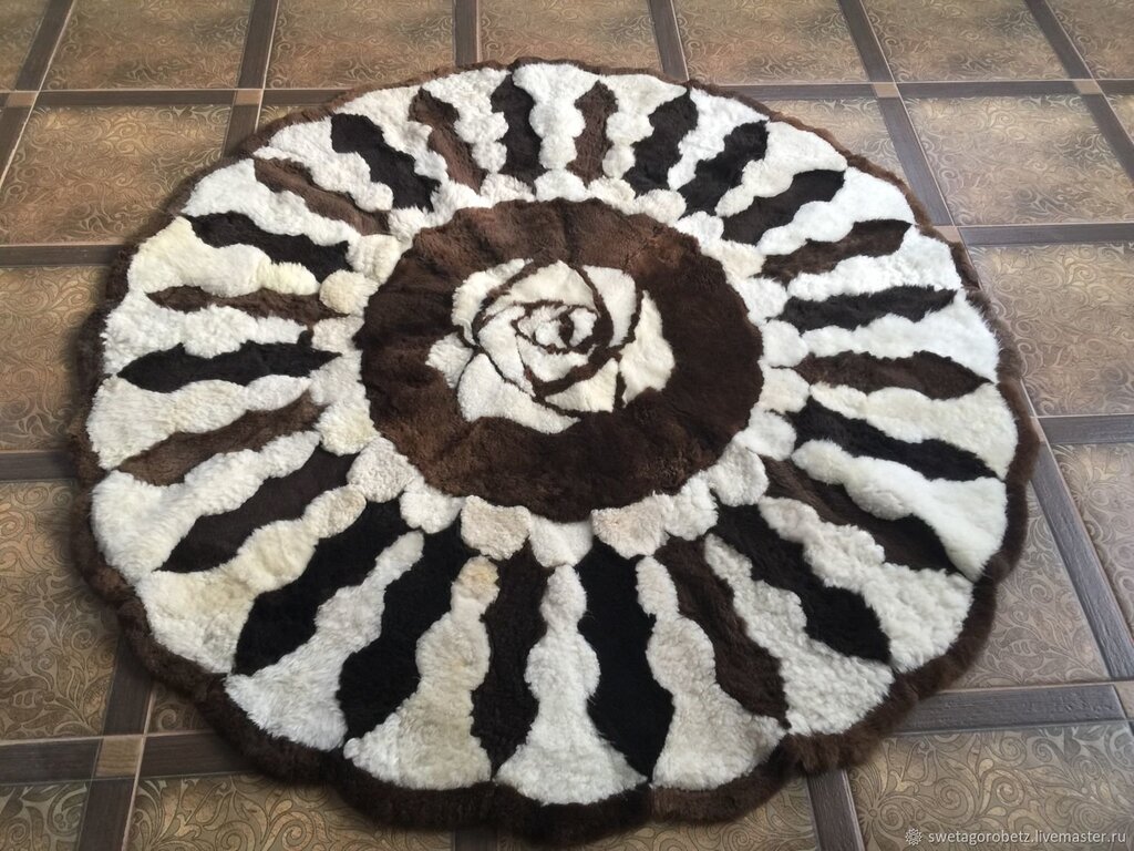 A rug made from an old fur coat