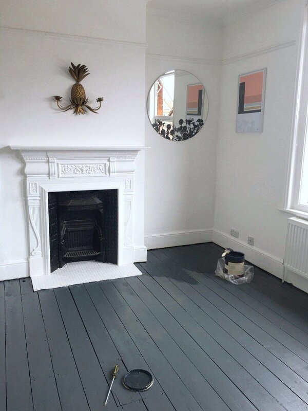 Painted wooden floor