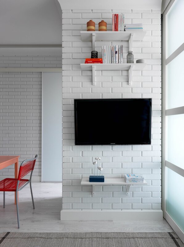 Painted brick in the interior