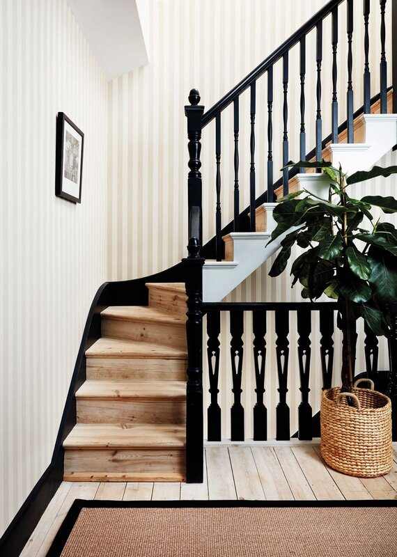 Painted wooden staircase