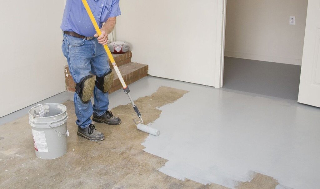 Painted concrete floor