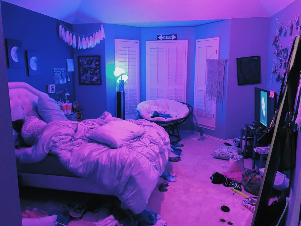 A beautiful purple room