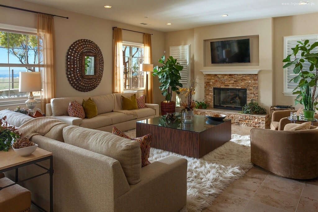 A beautiful living room in the house