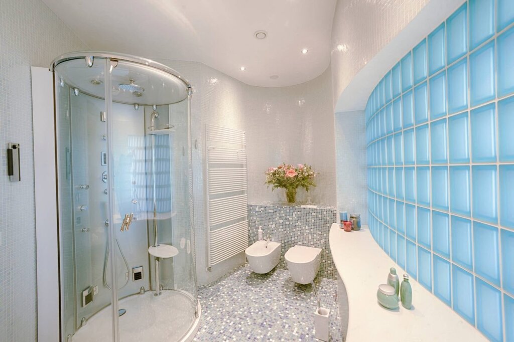 A beautiful bathroom with a shower