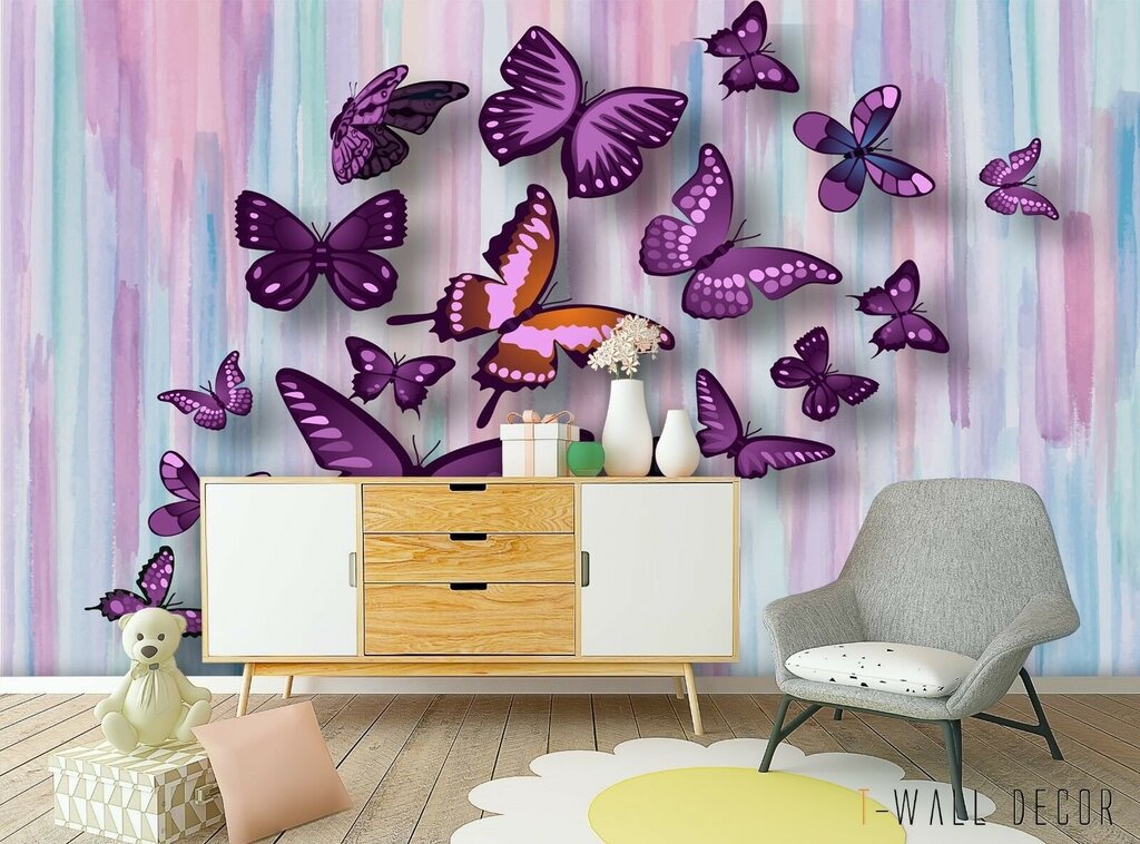 Beautiful wallpaper with butterflies