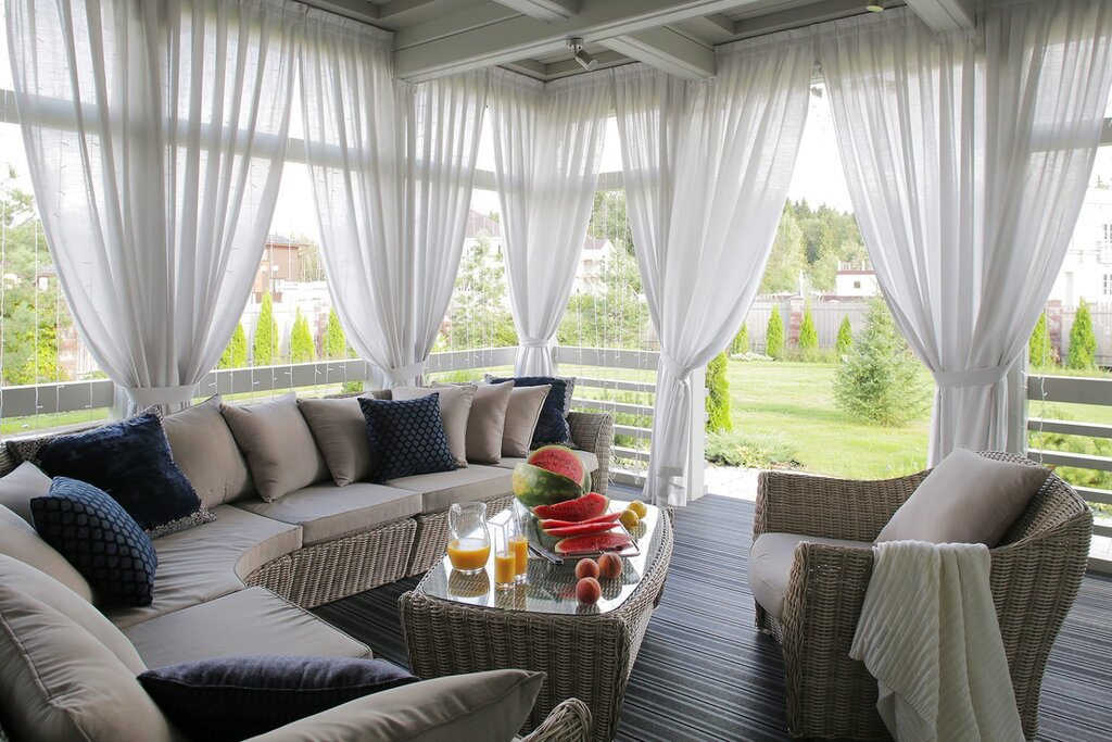 Beautiful curtains for the veranda