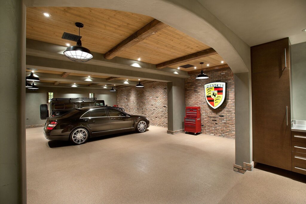 A beautiful garage from the inside