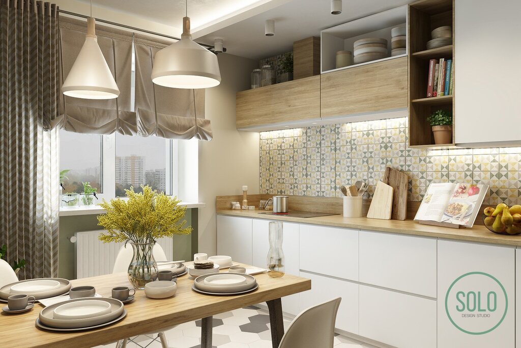 Beautiful kitchen interior in the apartment