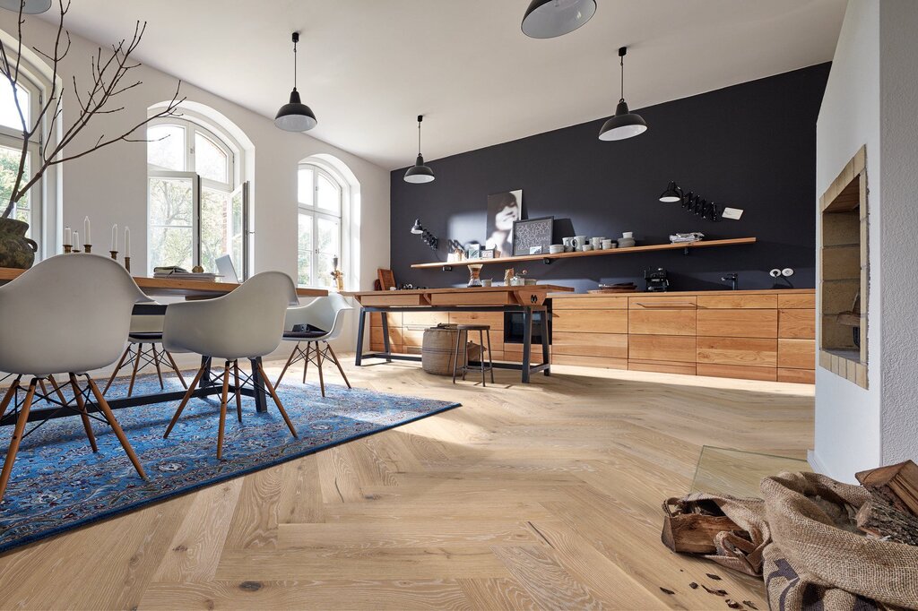 Beautiful laminate flooring in the interior