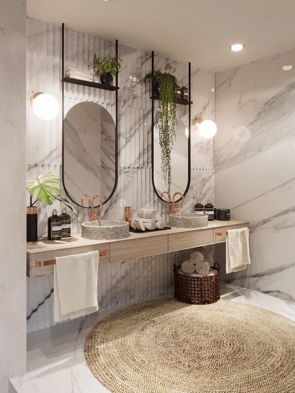 A beautiful bathroom in the apartment