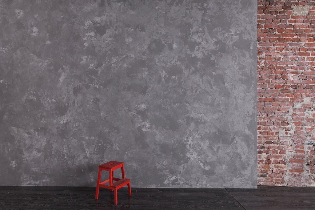 Paint with a concrete effect for walls