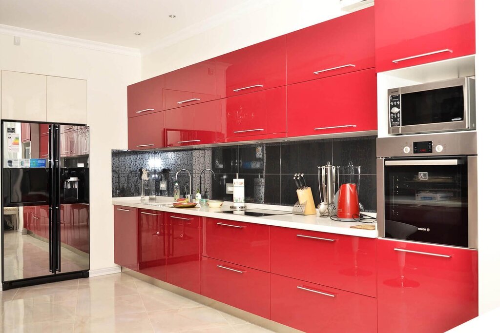 Red glossy kitchen