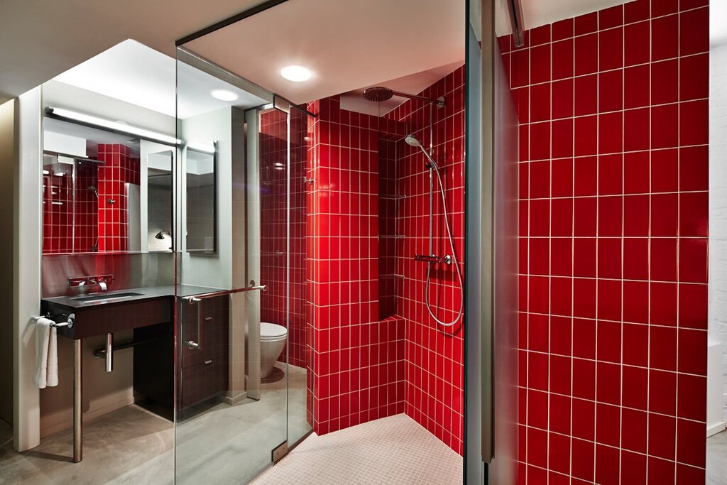 Red bathroom