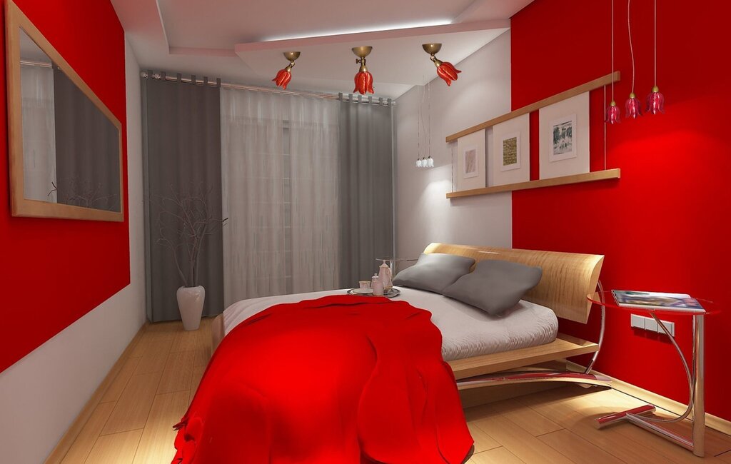 Red and white room