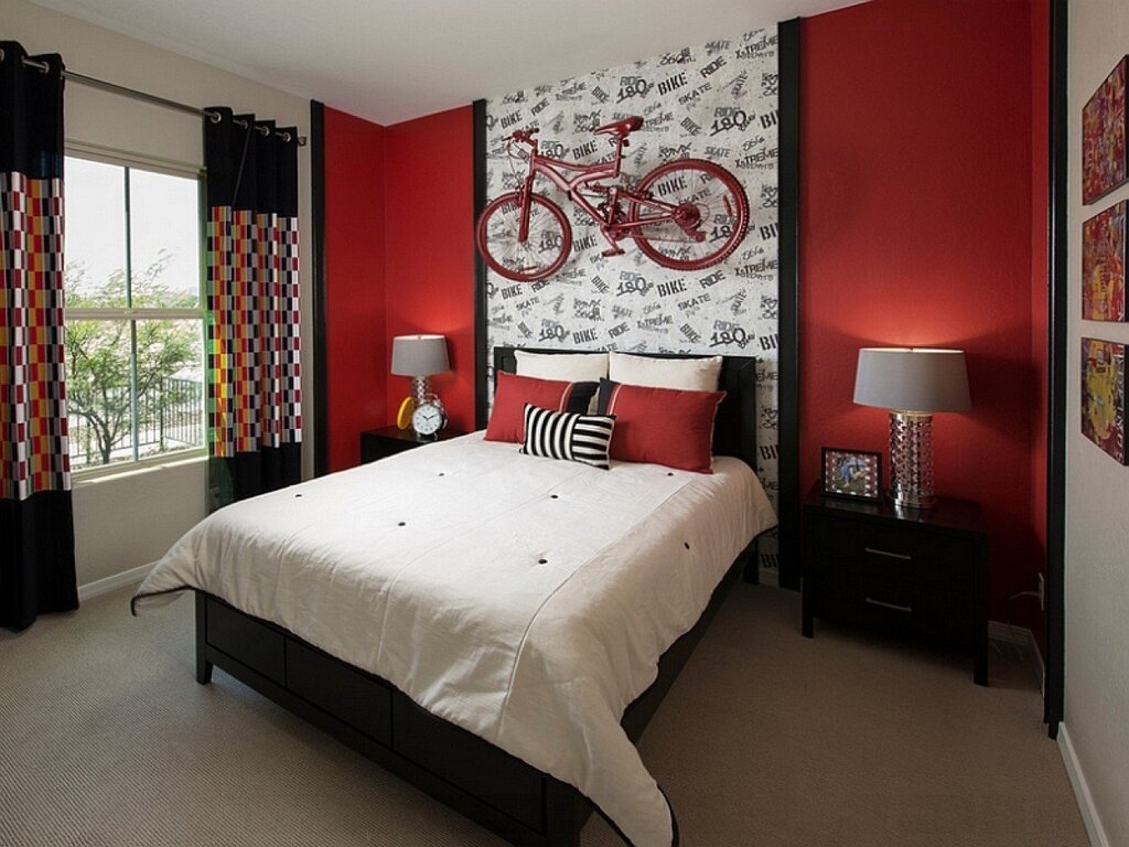 Red and black wallpaper for walls