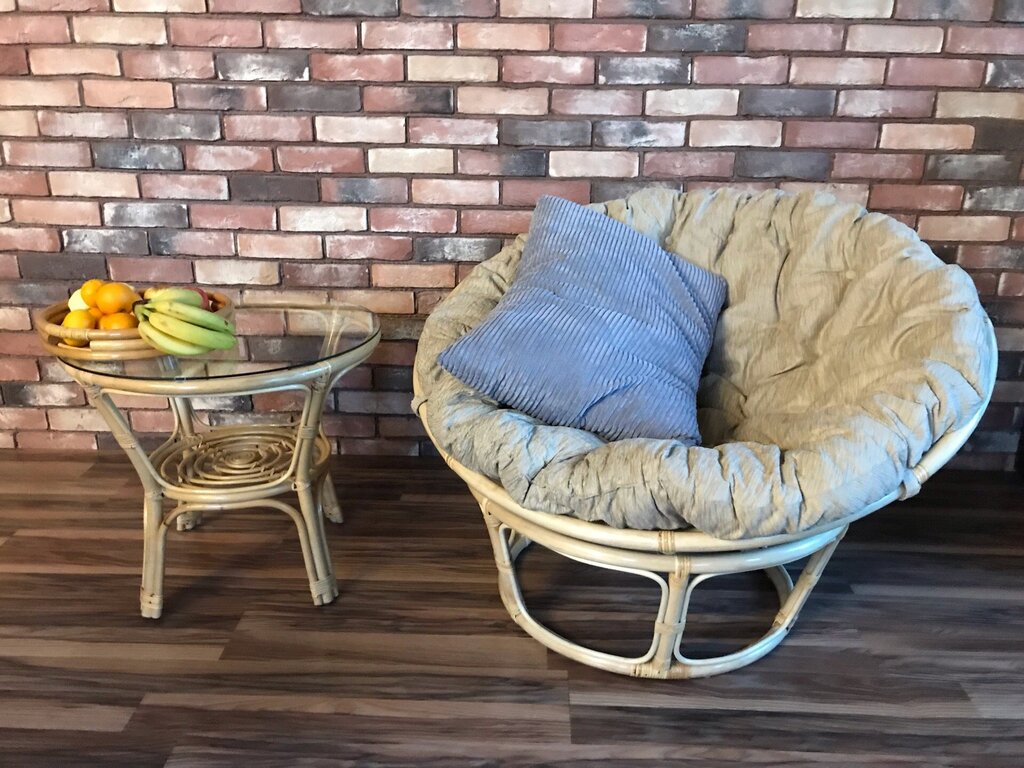 Papasan chair made of synthetic rattan